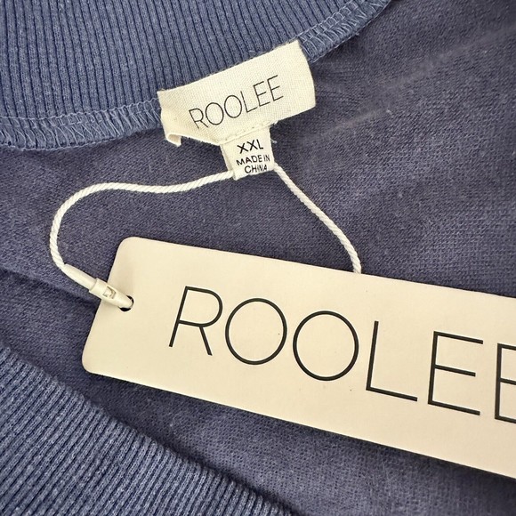 Roolee Blue Long Sleeve Ribbed V Neck Dress XXL NEW Pockets - Picture 5 of 6